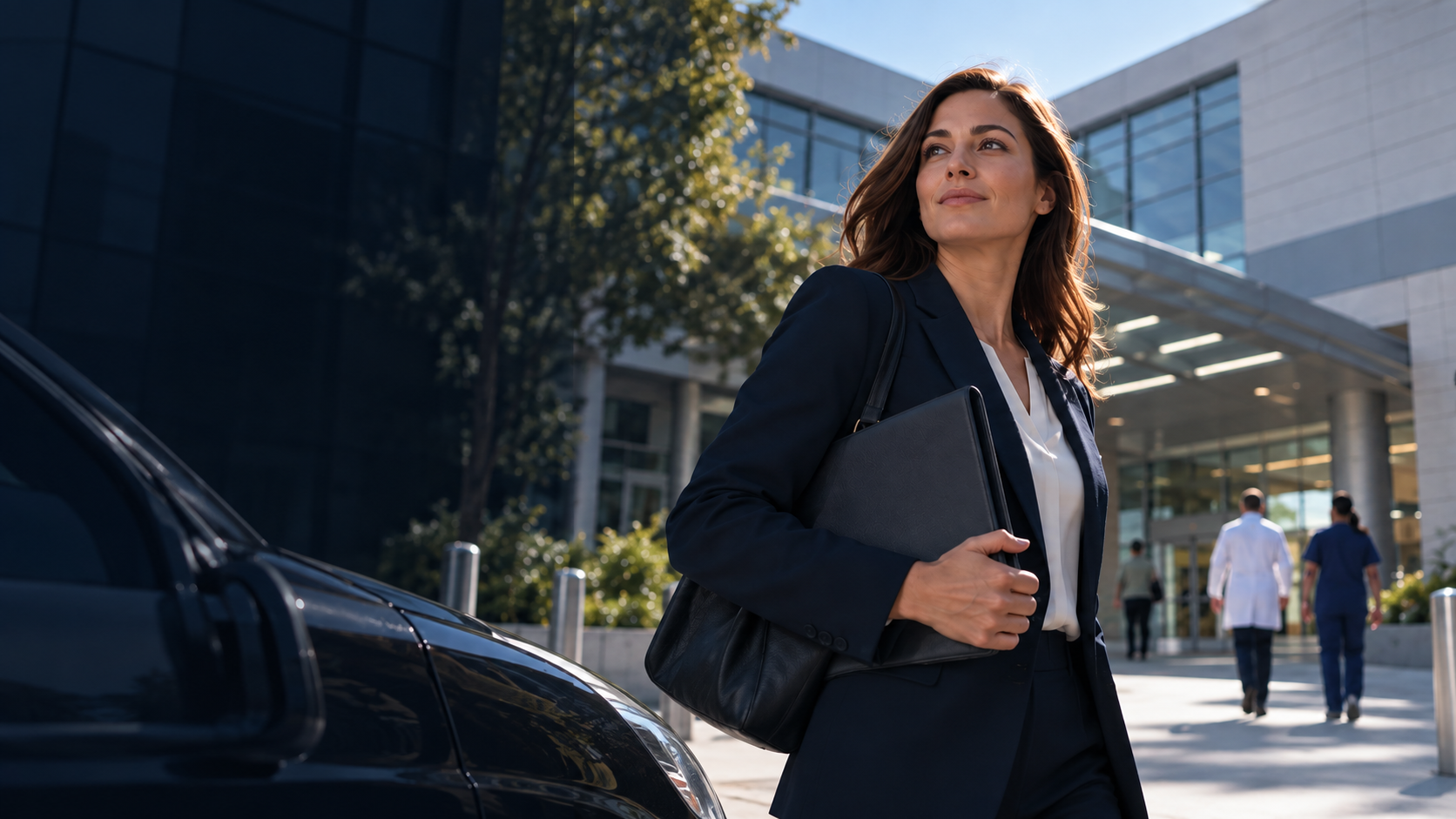 A pharmaceutical sales professional working in the field